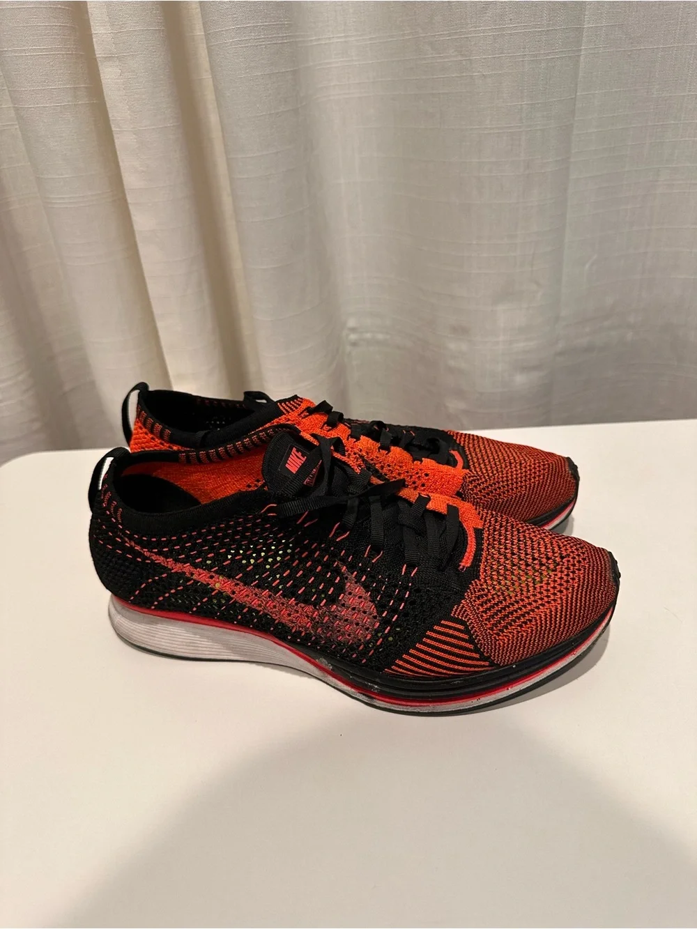 Nike Flyknit Running Shoes - Orange & Black